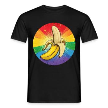 LGBTQ Banana - Men's T-Shirt - black - Front - AI Model Male 178 light (178cm)