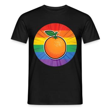 LGBTQ Orange - Men's T-Shirt - black - Front - AI Model Male 178 light (178cm)