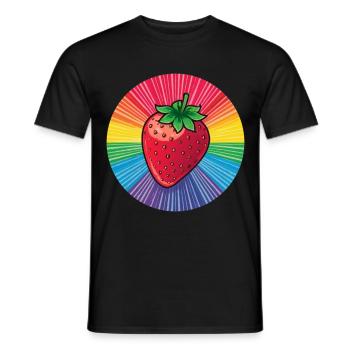LGBTQ Erdbeere - Männer T-Shirt - Schwarz - Vorne - AI Model Male 178 light (178cm)