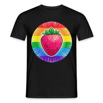 LGBTQ Erdbeere - Männer T-Shirt - Schwarz - Vorne - AI Model Male 178 light (178cm)