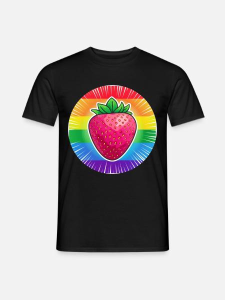 LGBTQ Strawberry - Men's T-Shirt - black