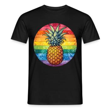 LGBTQ Ananas - Männer T-Shirt - Schwarz - Vorne - AI Model Male 178 light (178cm)