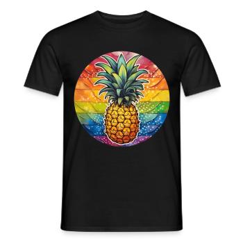 LGBTQ Ananas - Männer T-Shirt - Schwarz - Vorne - AI Model Male 178 light (178cm)