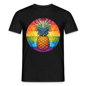 Ananas LGBTQ - T-shirt homme - noir - Devant - AI Model Male 178 light (178cm)