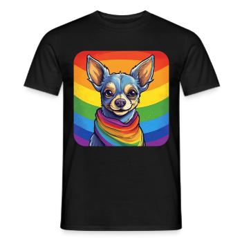 LGBTQ Chihuahua - T-shirt homme - noir - Devant - AI Model Male 178 light (178cm)