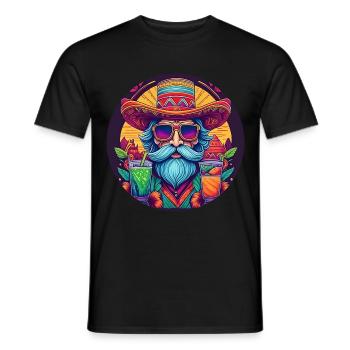 5 de Mayo Party Drinko de Mayo Mexican Hipst - Men's T-Shirt - black - Front - AI Model Male 178 light (178cm)