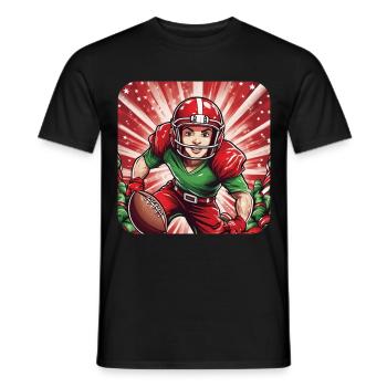 Elfe de Noël Football Américain - T-shirt homme - noir - Devant - AI Model Male 178 light (178cm)