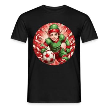 Christmas Elf Football Football - Men's T-Shirt - black - Front - AI Model Male 178 light (178cm)