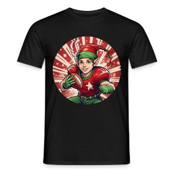 Elfe de Noël Football Américain - T-shirt homme - noir - Devant - AI Model Male 178 light (178cm)