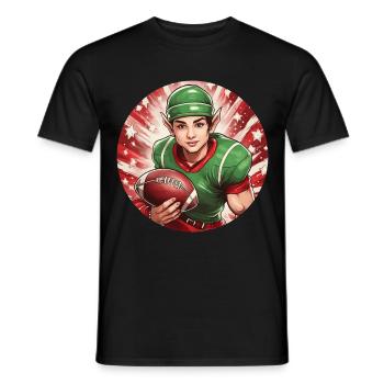 Elfe de Noël Football Américain - T-shirt homme - noir - Devant - AI Model Male 178 light (178cm)