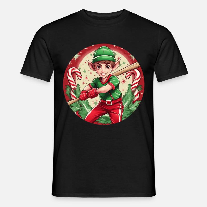Weihnachtself-baseball - Männer T-Shirt - Schwarz