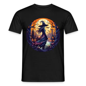 Gruseliges Halloween-partykostüm Hexe - T-shirt homme - noir - Devant - AI Model Male 178 light (178cm)