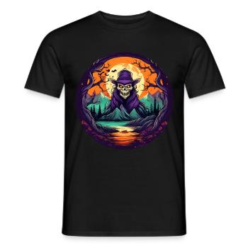 Gruseliges Halloween-partykostüm-skelett - T-shirt homme - noir - Devant - AI Model Male 178 light (178cm)
