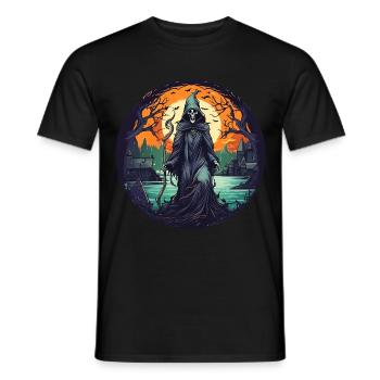 Gruselige Halloween Party Kostüm Hexe - Men's T-Shirt - black - Front - AI Model Male 178 light (178cm)