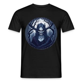 Gruseliges Halloween-partykostüm Waldhexe - Men's T-Shirt - black - Front - AI Model Male 178 light (178cm)