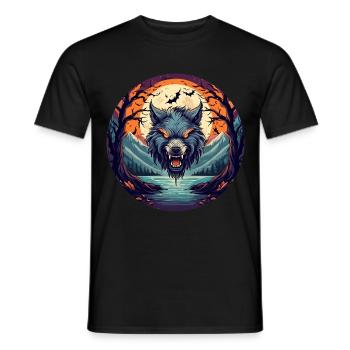 Gruseliges Fête d’Halloween Kostüm Werwolf - T-shirt homme - noir - Devant - AI Model Male 178 light (178cm)