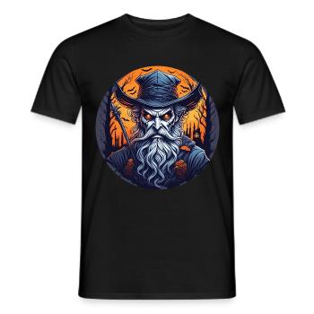 Gruseliges Halloween-partykostüm Hexenmeister - T-shirt homme - noir - Devant - AI Model Male 178 light (178cm)