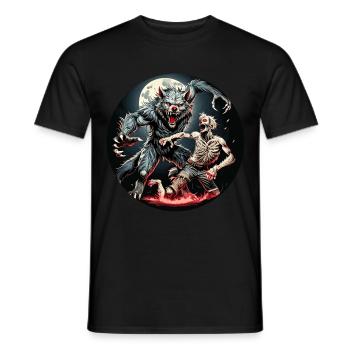 Gruseliges Halloween-partykostüm Werwolf Und - T-shirt homme - noir - Devant - AI Model Male 178 light (178cm)