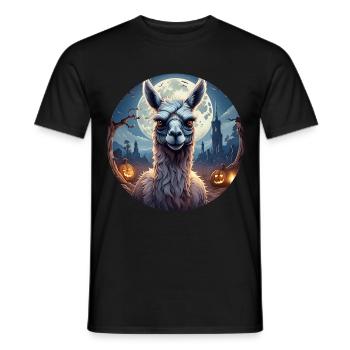 Gruseliges Fête d’Halloween Kostüm Zombie Lama - T-shirt homme - noir - Devant - AI Model Male 178 light (178cm)