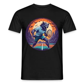 Gruseliges Halloween-partykostüm Werwolf Tnis - T-shirt homme - noir - Devant - AI Model Male 178 light (178cm)