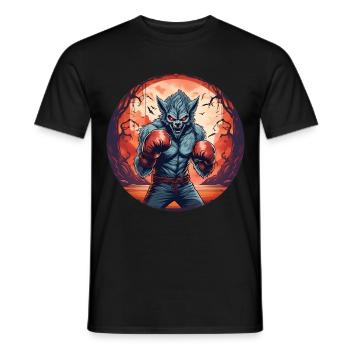 Gruseliges Halloween-partykostüm Werwolf-boxen - Men's T-Shirt - black - Front - AI Model Male 178 light (178cm)