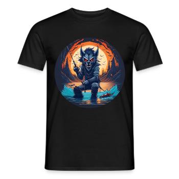 Gruseliges Halloween-partykostüm Werwolf-kostüm - Men's T-Shirt - black - Front - AI Model Male 178 light (178cm)