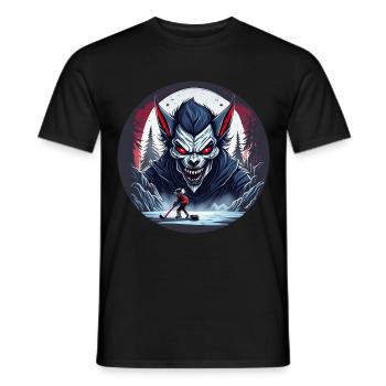 Gruseliges Halloween-partykostüm Werwolf-eishockey - Männer T-Shirt - Schwarz - Vorne - AI Model Male 178 light (178cm)