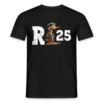 Pension 2025 Duck Pensioner Retired Funny - Men's T-Shirt - black - Front - AI Model Male 178 light (178cm)