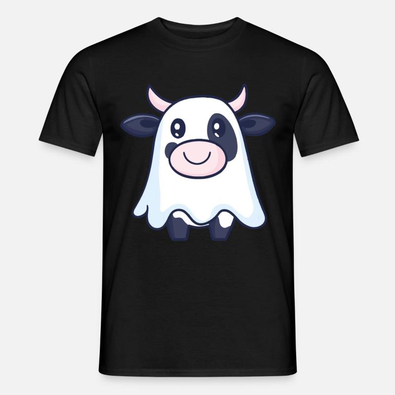 Kuh Halloween Comic Geist - Männer T-Shirt - Schwarz