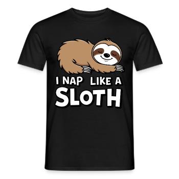 Paresseux Paresseux Dormir Paresseux - T-shirt homme - noir - Devant - AI Model Male 178 light (178cm)