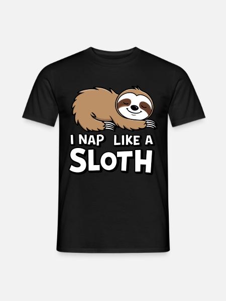 Sloth Sloths Sleeping Lazy - Men's T-Shirt - black