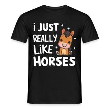 Pferd Pferde Reiten Pferdereiten Sprungreiten - Männer T-Shirt - Schwarz - Vorne - AI Model Male 178 light (178cm)