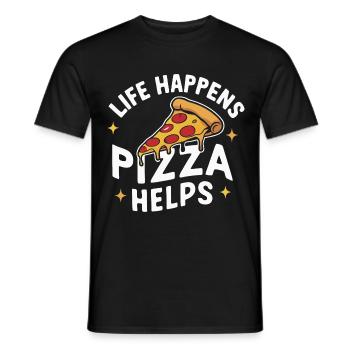 Pizza Italie Restauration rapide - T-shirt homme - noir - Devant - AI Model Male 178 light (178cm)