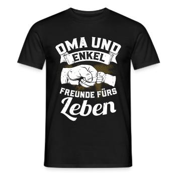 Oma und Enkel - Freunde fürs Leben - Männer T-Shirt - Schwarz - Vorne - AI Model Male 178 light (178cm)