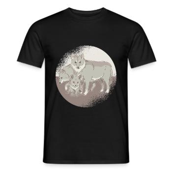 Süße Wolf Familie - Männer T-Shirt - Schwarz - Vorne - AI Model Male 178 light (178cm)