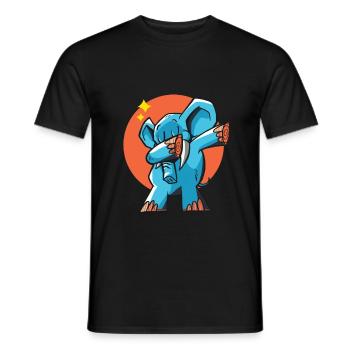 Tamponner l'éléphant - T-shirt homme - noir - Devant - AI Model Male 178 light (178cm)