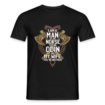 Odin - der Göttervater der Mythologie - Männer T-Shirt - Schwarz - Vorne - AI Model Male 178 light (178cm)