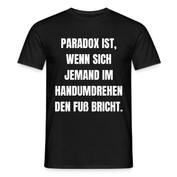 Paradox witzige lustige Sprüche Schriftzug weiß - Männer T-Shirt - Schwarz - Vorne - AI Model Male 178 light (178cm)