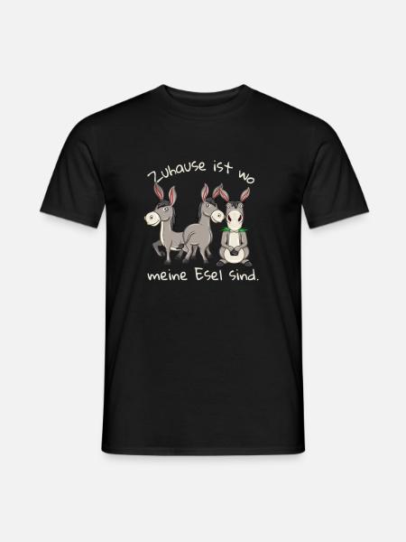 Zuhause ist wo meine Esel sind - Männer T-Shirt - Schwarz