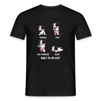 Vache à faire la liste - T-shirt homme - noir - Devant - AI Model Male 178 light (178cm)