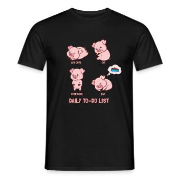Liste des porcs à faire - T-shirt homme - noir - Devant - AI Model Male 178 light (178cm)