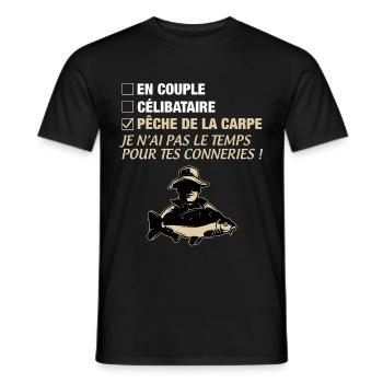 Pêche carpe - T-shirt homme - noir - Devant - AI Model Male 178 light (178cm)