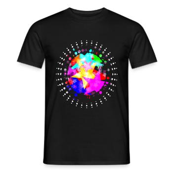 Colorful Stars -Bunte Sterne - Männer T-Shirt - Schwarz - Vorne - AI Model Male 178 light (178cm)