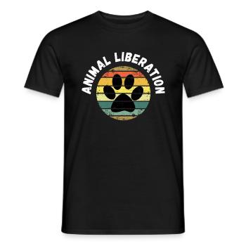 ANIMAL LIBERATION animal lover - Men's T-Shirt - black - Front - AI Model Male 178 light (178cm)