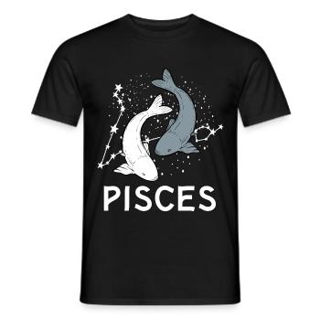 Signes du zodiaque Poissons - T-shirt homme - noir - Devant - AI Model Male 178 light (178cm)