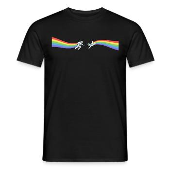 Pride astronaute Arc-en-ciel LGBT CSD Gay Cadeau - T-shirt homme - noir - Devant - AI Model Male 178 light (178cm)