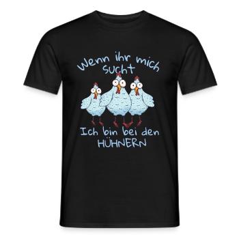 Wenn ihr mich sucht ich bin bei den Hühnern - Männer T-Shirt - Schwarz - Vorne - AI Model Male 178 light (178cm)