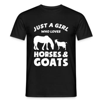 Just a girl who loves horses & goats - Männer T-Shirt - Schwarz - Vorne - AI Model Male 178 light (178cm)