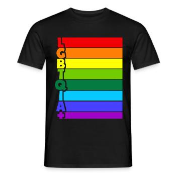 LGBTQIA Plus - Männer T-Shirt - Schwarz - Vorne - AI Model Male 178 light (178cm)