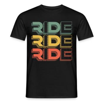 RIDE MTB Vintage Mountain Bike Retro - Men's T-Shirt - black - Front - AI Model Male 178 light (178cm)